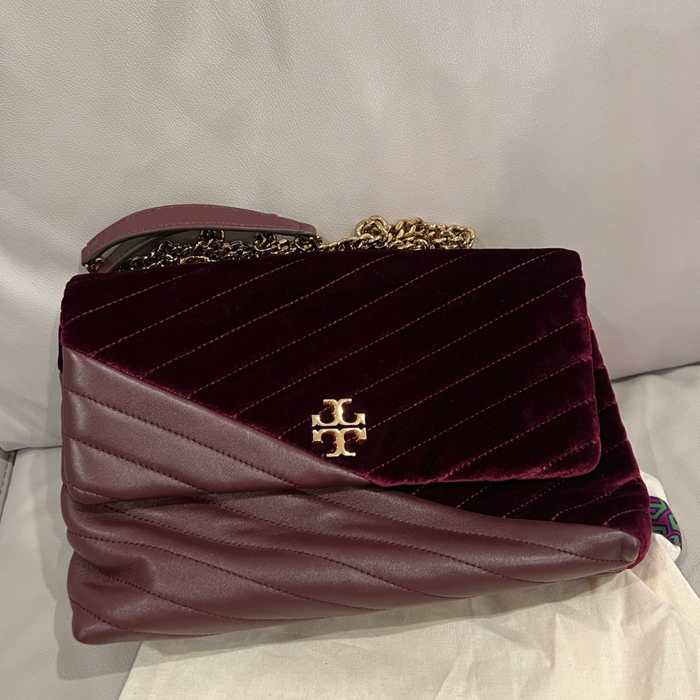 Tory Burch Kira Chevron Velvet Convertible Shoulder Bag